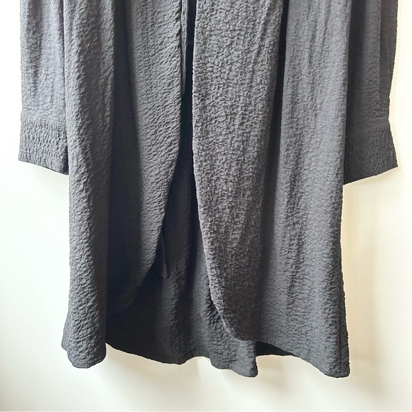 Zara black hooded tie front viscose duster - Picture 5 of 11